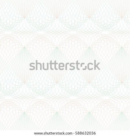 Seamless abstract ornament on white background. Elegant blue and pink vector pattern illustration. Invitations, banknotes, diplomas, certificates, tickets and other papers security or wrapping design 