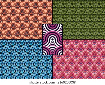 Patrón de ornamento abstracto transparente con combinación de colores