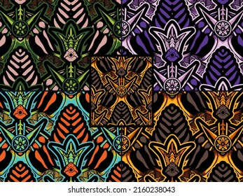 Seamless Abstract Ornament Pattern with Color Combination