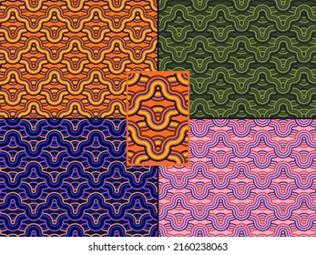 Seamless Abstract Ornament Pattern with Color Combination