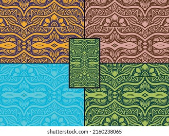 Seamless Abstract Ornament Pattern with Color Combination