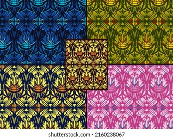 Seamless Abstract Ornament Pattern with Color Combination
