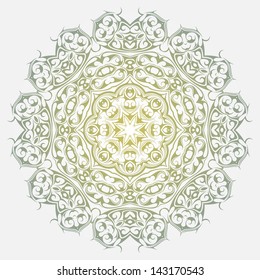 Seamless abstract ornament pattern, decorative circle design element. Vector illustration