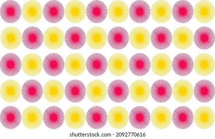 Seamless abstract ornament. Red and yellow pattern on a white background. Vector illustration