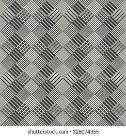 seamless abstract ornament of squares the intertwining of lines - illustration of monochrome