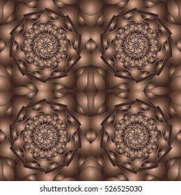 Seamless abstract ornament, stencil round pattern, cut out design, decor element
