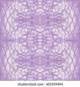 Seamless abstract ornament violet  on white background. Elegant vector pattern illustration for invitations, banknotes, diplomas, certificates, tickets and other papers security or wrapping design 