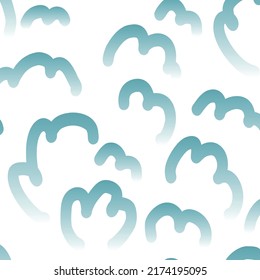 Nahtlose abstrakte Ornamente mit Wasserelementen regnen Wolken. Geeignet für die Dekoration von Produkten für Kinder und Frauen.