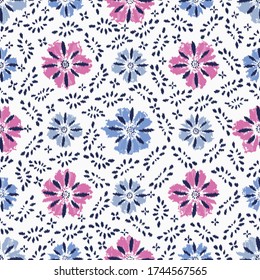 Seamless abstract ornamental flower pattern image.
