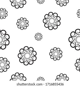 Ornamentos abstractos sin incandescencia formas patrón repetir texturas interminables en blanco y negro para textiles, prendas de vestir, papel para envolver, papeles pintados, ropa de cama, cortinas, estampados de tela de moda