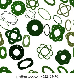Seamless abstract oval and mixed geometric pattern, colorful & artistic for graphic design, catalog, textile or texture printing & background. Vector illustration graphic.