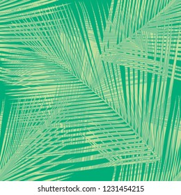 Seamless Abstract Palm Leaf Background Pattern