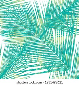 Seamless Abstract Palm Leaf Background Pattern