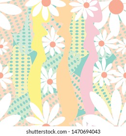 seamless abstract pastel flower in colorful background. Can use for print, template, fabric, presentation, textile, banner, poster, wallpaper, poster