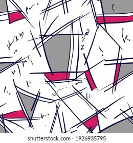 seamless abstract  patchwork pattern on white