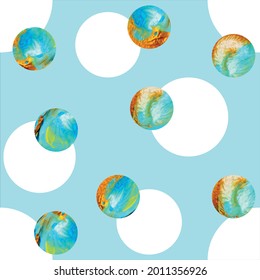 Seamless abstract pattern with 3d spheres background.Vector Illustration.