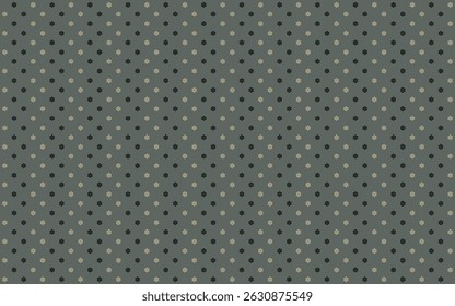 Seamless abstract pattern with 6 fold geometric flower in black and gold on gray background. Vector illustration, for masculine shirt lady dress cloth textile cover wallpaper decoration print
