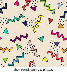 Seamless abstract pattern in 90s style