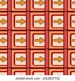 Seamless abstract pattern with arrows on button.