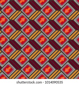 Seamless abstract pattern with arrows on button.