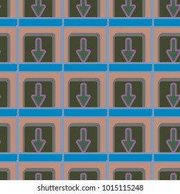 Seamless abstract pattern with arrows on button.