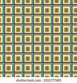 Seamless abstract pattern with arrows on button.