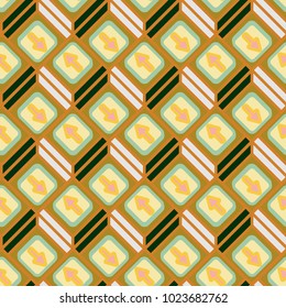 Seamless abstract pattern with arrows on button.