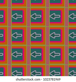 Seamless abstract pattern with arrows on button.