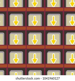 Seamless abstract pattern with arrows on button.