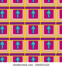 Seamless abstract pattern with arrows on button.