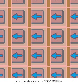 Seamless abstract pattern with arrows on button.