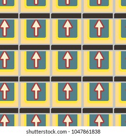 Seamless abstract pattern with arrows on button.