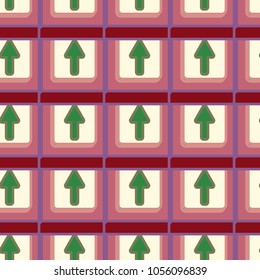 Seamless abstract pattern with arrows on button.