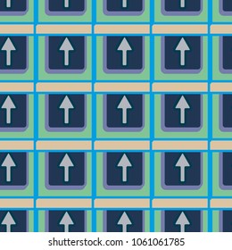 Seamless abstract pattern with arrows on button.
