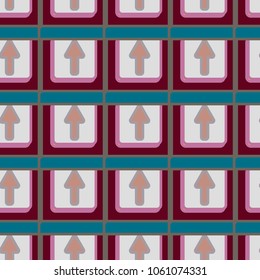 Seamless abstract pattern with arrows on button.