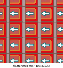Seamless abstract pattern with arrows on button.
