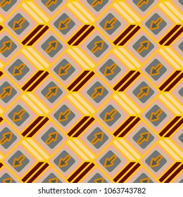 Seamless abstract pattern with arrows on button.