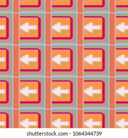 Seamless abstract pattern with arrows on button.