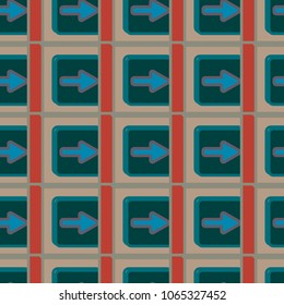 Seamless abstract pattern with arrows on button.