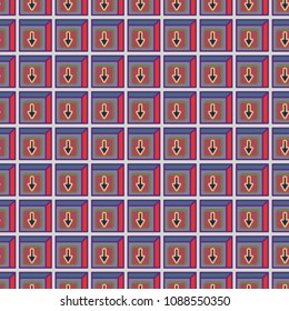 Seamless abstract pattern with arrows on button.