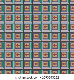 Seamless abstract pattern with arrows on button.
