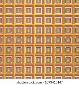Seamless abstract pattern with arrows on button.
