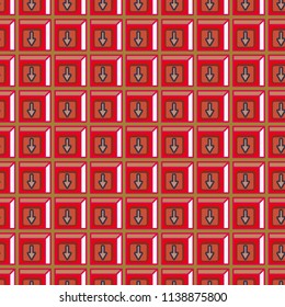 Seamless abstract pattern with arrows on button.