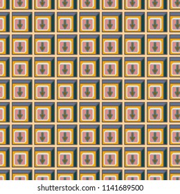 Seamless abstract pattern with arrows on button.