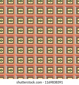 Seamless abstract pattern with arrows on button.