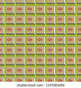 Seamless abstract pattern with arrows on button.