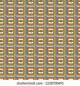 Seamless abstract pattern with arrows on button.