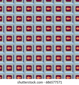 Seamless abstract pattern with arrows on button.
