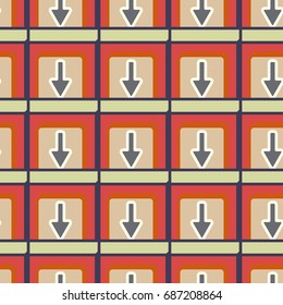 Seamless abstract pattern with arrows on button.