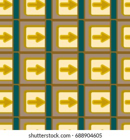 Seamless abstract pattern with arrows on button.